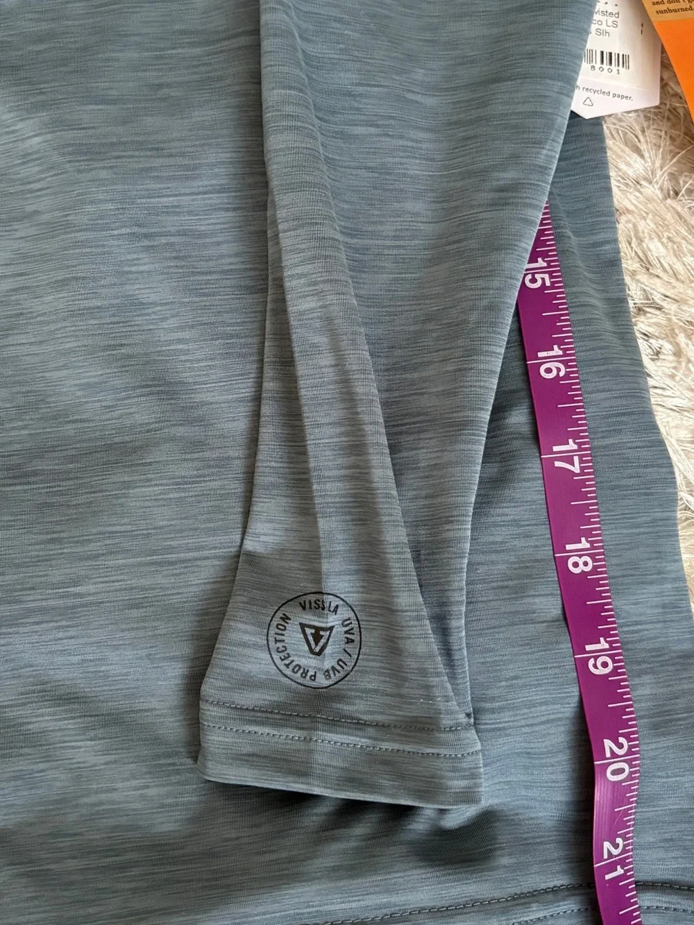 Vissla- YOUTH TWISTED ECO LS SUN SHIRT- Sz M, Slate Heather, NWT